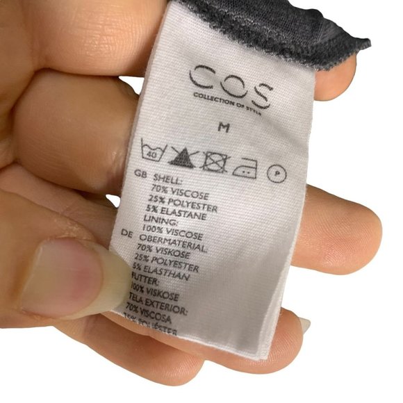 COS Grey Long Short Sleeve Layered Dress Medium - Picture 7 of 11